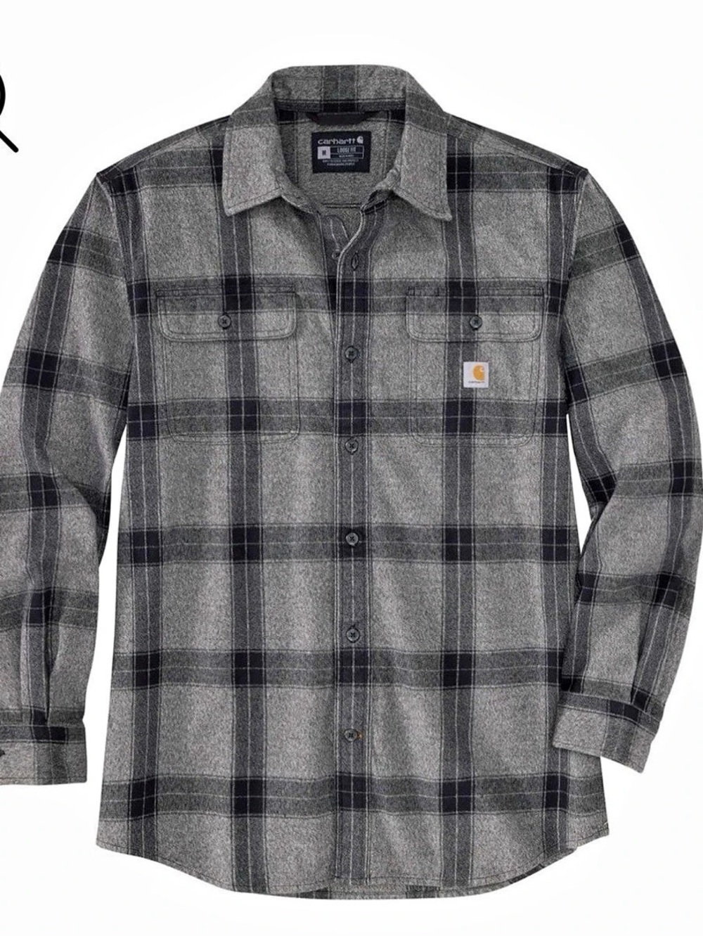Carhartt Loose Fit Heavyweight Flannel Plaid Long-Sleeve Shirt 2XL